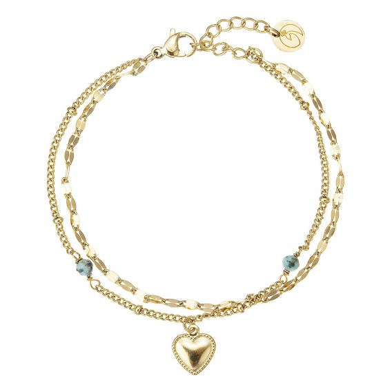 Obrázok pre Náramok oceľový s africkým tyrkysom 43099.3