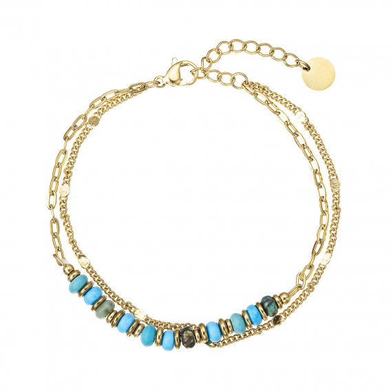 Obrázok pre Náramok oceľový s africkým tyrkysom 43102.3