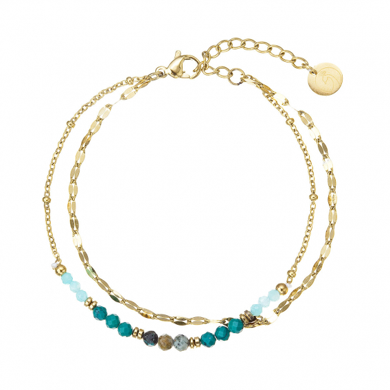 Obrázok pre Náramok oceľový s africkým tyrkysom 43106.3