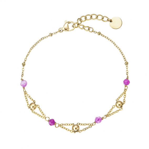 Obrázok pre Náramok oceľový s ametystom 43073.3