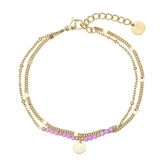 Obrázok pre Náramok oceľový s ametystom 43074.3