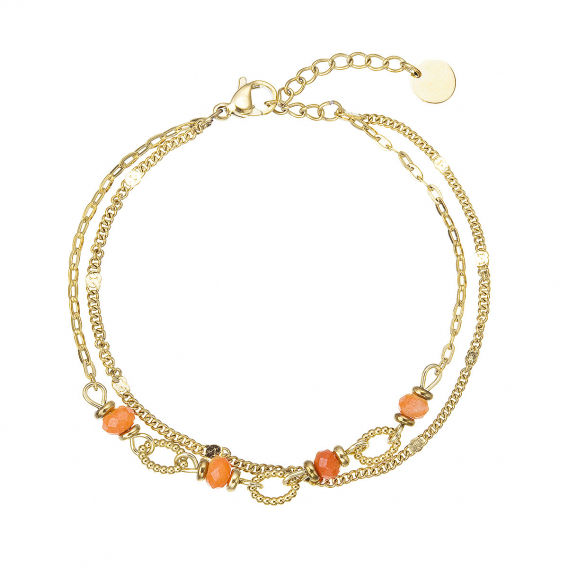 Obrázok pre Náramok oceľový s červeným achátom 43064.3