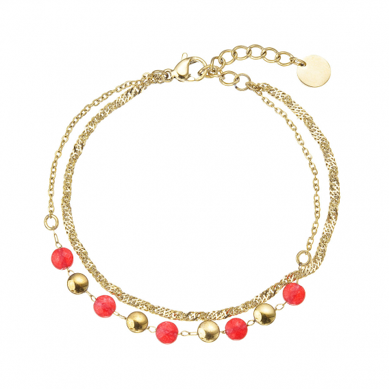 Obrázok pre Náramok oceľový s červeným achátom 43066.3