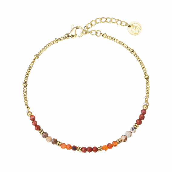 Obrázok pre Náramok oceľový s červeným achátom 43067.3