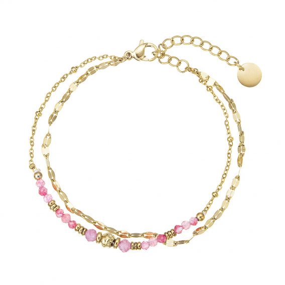 Obrázok pre Náramok oceľový s jahodovým kremeňom 43070.3