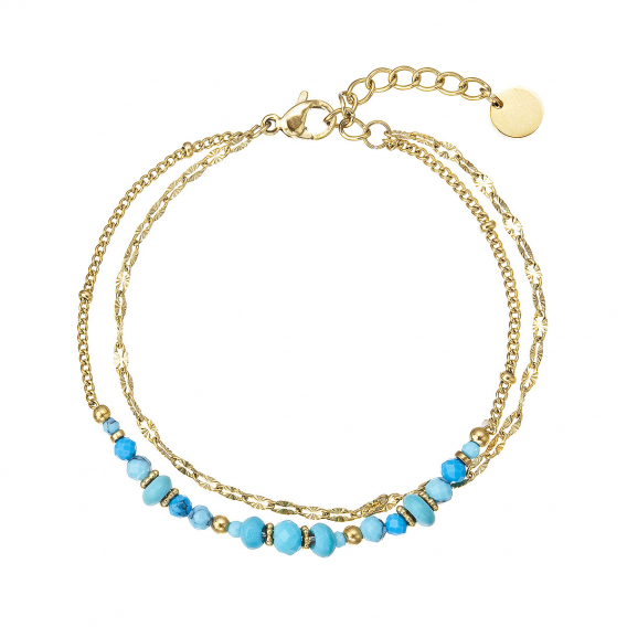 Obrázok pre Náramok oceľový s modrým tyrkysom 43103.3