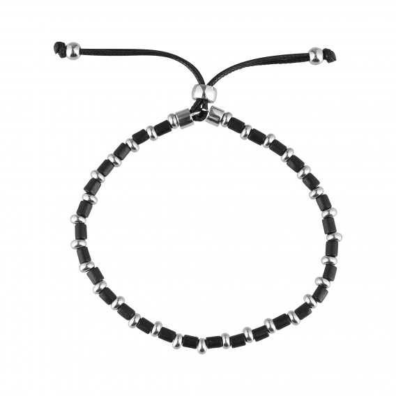 Obrázok pre Náramok pánsky kombinácia dreva a ocele 43054.3 čierny