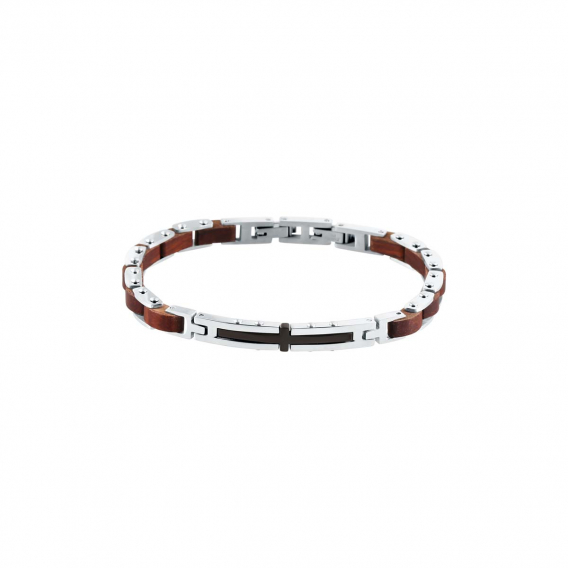 Obrázok pre Náramok pánsky kombinácia dreva a ocele 43095.3