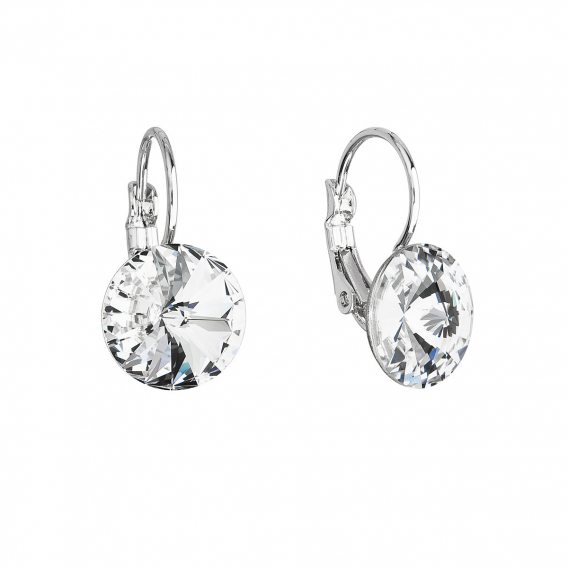 Obrázok pre Náušnice bižutérie s Preciosa kryštály biele okrúhle 51002.1