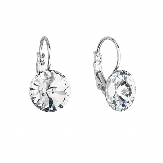 Obrázok pre Náušnice bižutérie so Swarovski kryštálmi biele okrúhle 51002.1