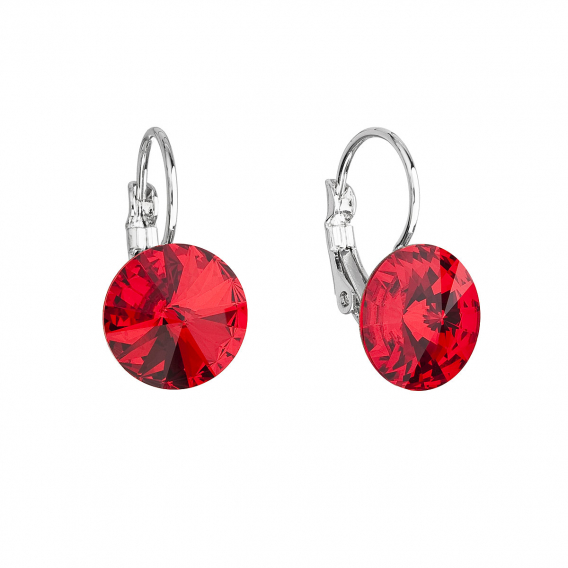 Obrázok pre Náušnice bižutérie so Swarovski kryštálmi červené okrúhle 51002.3