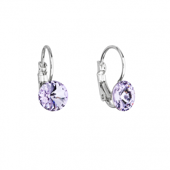 Obrázok pre Náušnice bižutérie so Swarovski kryštálmi fialové okrúhle 51031.3 violet