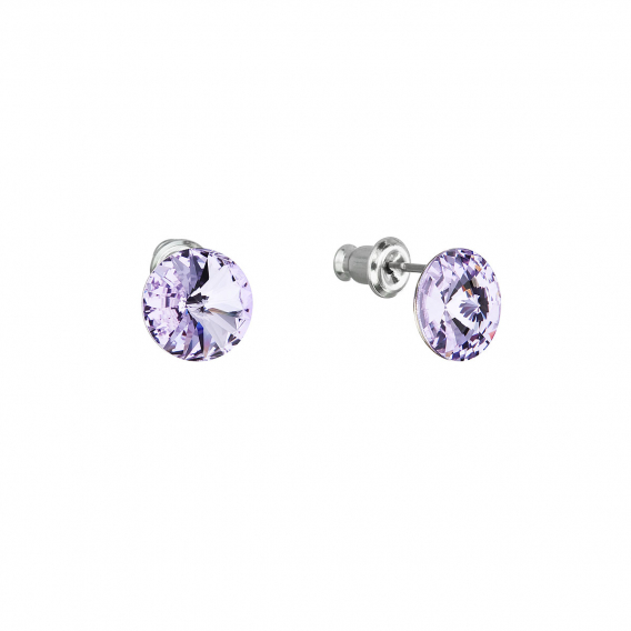 Obrázok pre Náušnice bižutérie so Swarovski kryštálmi fialové okrúhle 51037.3 violet
