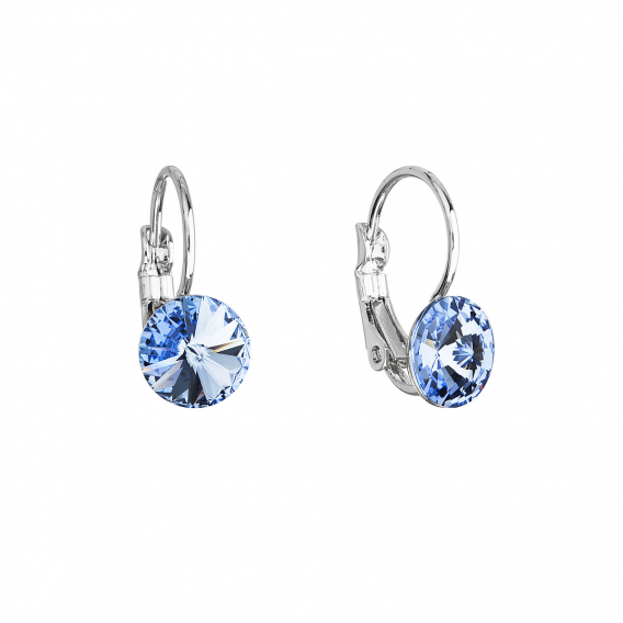 Obrázok pre Náušnice bižutérie so Swarovski kryštálmi modré okrúhle 51031.3 sapphire