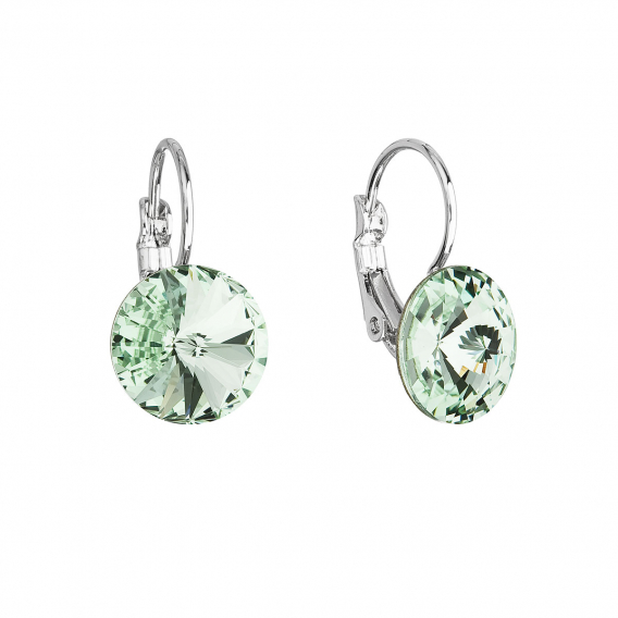 Obrázok pre Náušnice bižutérie so Swarovski kryštálmi zelené okrúhle 51002.3