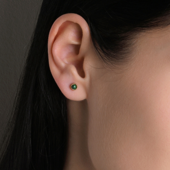 Obrázok pre Náušnice oceľové s africkým malachitom 41016.3