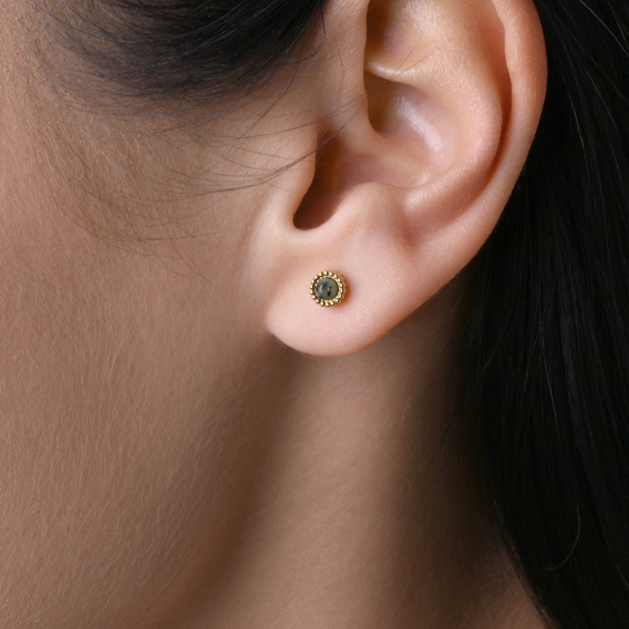 Obrázok pre Náušnice oceľové s africkým tyrkysom 41016.3