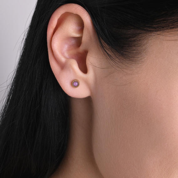 Obrázok pre Náušnice oceľové s ametystom 41016.3