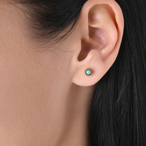 Obrázok pre Náušnice oceľové s tyrkysom 41016.3