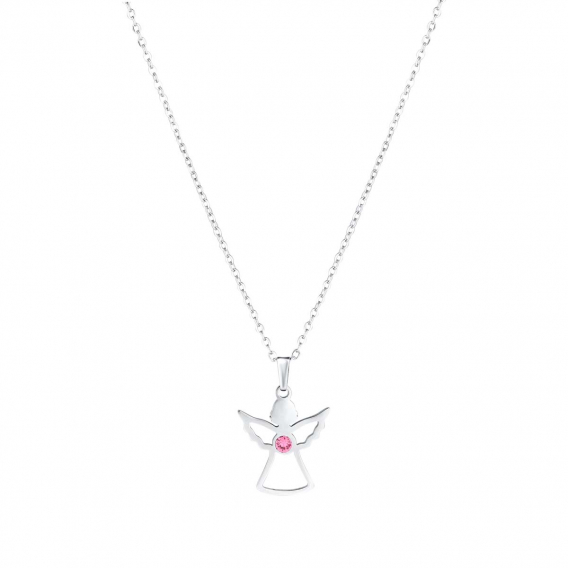 Obrázok pre Náhrdelník anjel so Swarovski kryštálmi 42043.3 ružový