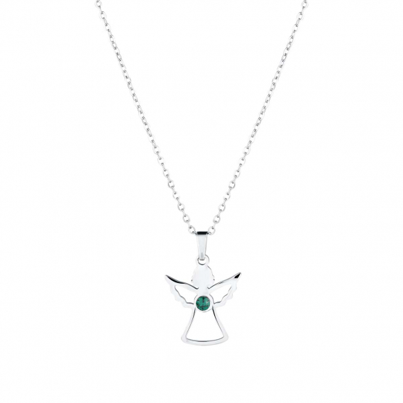 Obrázok pre Náhrdelník anjel so Swarovski kryštálmi 42043.3 zelený
