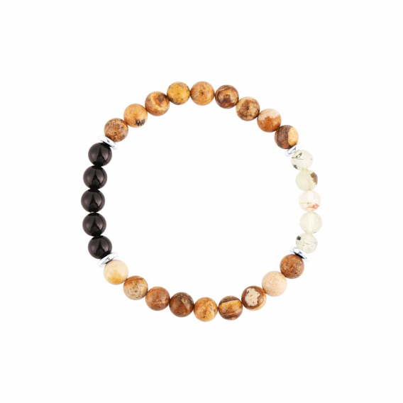 Obrázok pre Oceľový náramok s minerálnymi kameňmi achát, jaspis 43080.3