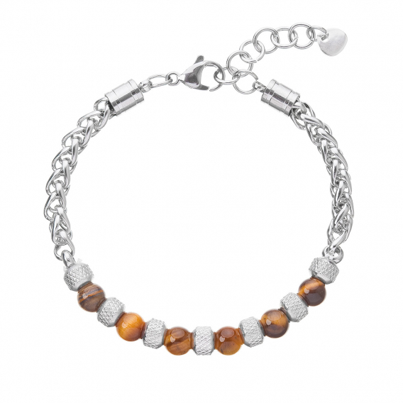 Obrázok pre Oceľový náramok z hnedých korálikov 43042.3 hnedá