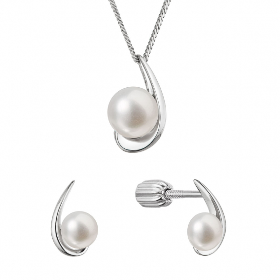 Obrázok pre Perlová súprava s bielou riečnou perlou 29066.1B