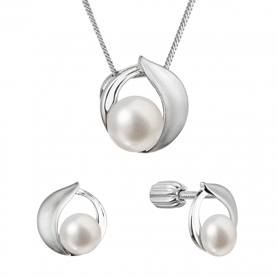 Obrázok pre Perlová súprava s bielou riečnou perlou 29069.1B