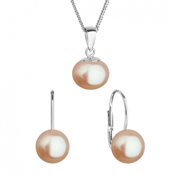 Obrázok pre Perlová súprava s oranžovou riečnou perlou 29081.3 peach