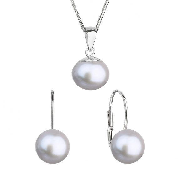 Obrázok pre Perlová súprava so šedou riečnou perlou 29081.3 grey