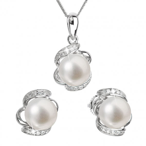 Obrázok pre Perlová súprava z riečnych perál biela 29017.1