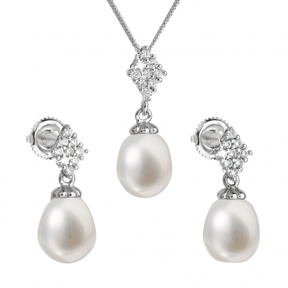 Obrázok pre Perlová súprava z riečnych perál biela 29018.1