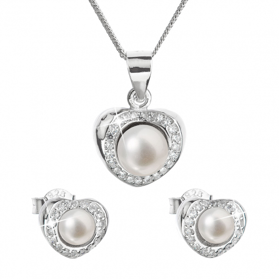 Obrázok pre Perlová súprava z riečnych perál biela 29025.1