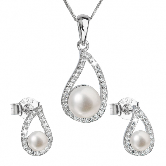 Obrázok pre Perlová súprava z riečnych perál biela 29027.1