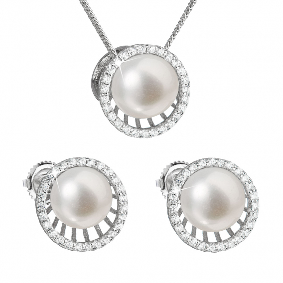 Obrázok pre Perlová súprava z riečnych perál biela 29034.1