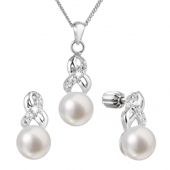 Obrázok pre Perlová súprava z riečnych perál biela 29044.1