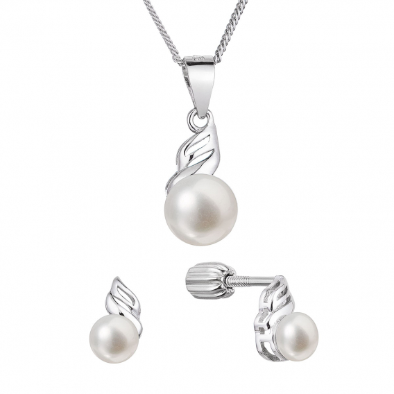 Obrázok pre Perlová súprava z riečnych perál biela 29046.1B
