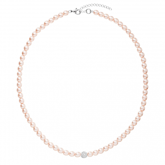 Obrázok pre Perlový náhrdelník ružový s Preciosa kryštálmi 32063.3