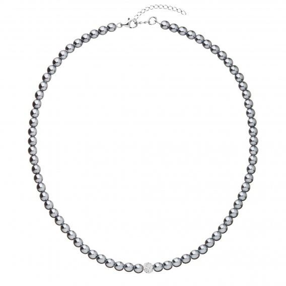 Obrázok pre Perlový náhrdelník šedý s Preciosa kryštálmi 32063.3