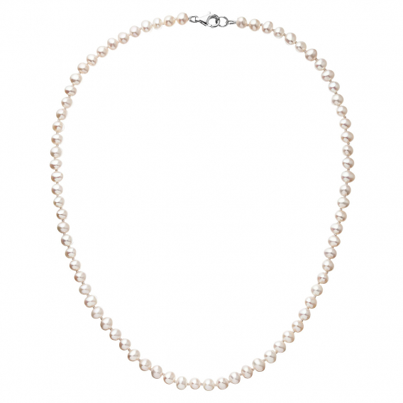 Obrázok pre Perlový náhrdelník z pravých riečnych perál bielej oválnej perly 22037.1