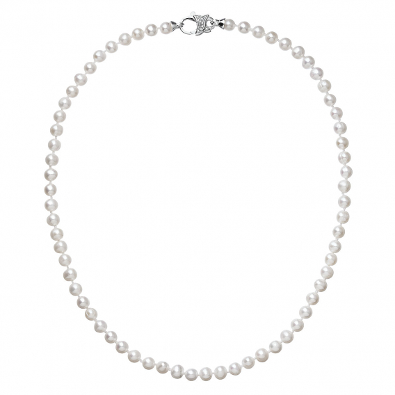 Obrázok pre Perlový náhrdelník z pravých riečnych perál biely 22002.1
