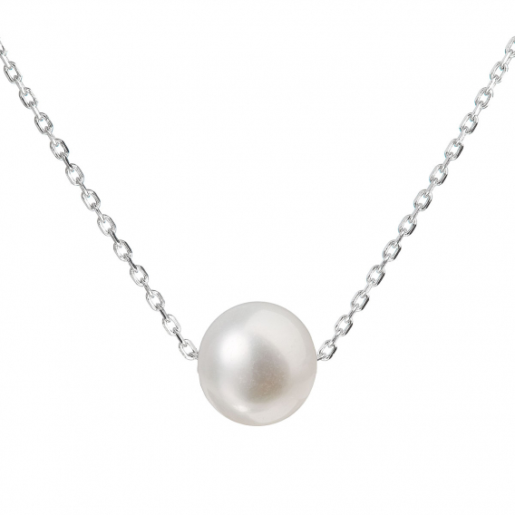 Obrázok pre Perlový náhrdelník z pravých riečnych perál biely 22014.1
