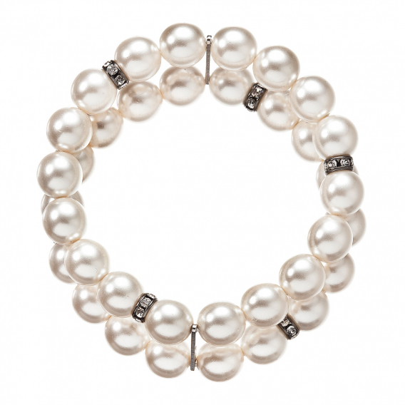 Obrázok pre Perlový náramok dvojradový biely 33065.1 biela
