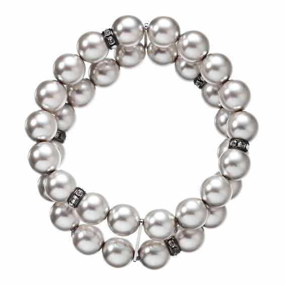 Obrázok pre Perlový náramok dvojradový svetlo šedý 33065.3 lt.grey