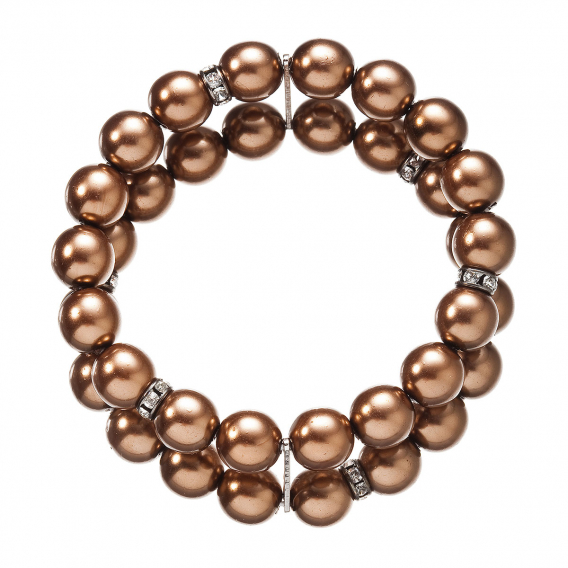 Obrázok pre Perlový náramok dvojradový tmavo bronzový 33065.3 bronze
