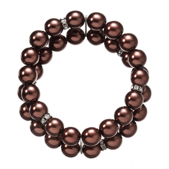 Obrázok pre Perlový náramok dvojradový tmavo hnedý 33065.3 dark