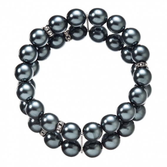 Obrázok pre Perlový náramok dvojradový tmavo zelený 33065.3 tahiti