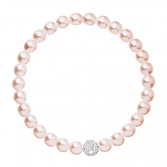 Obrázok pre Perlový náramok ružový s Preciosa kryštálmi 33115.3