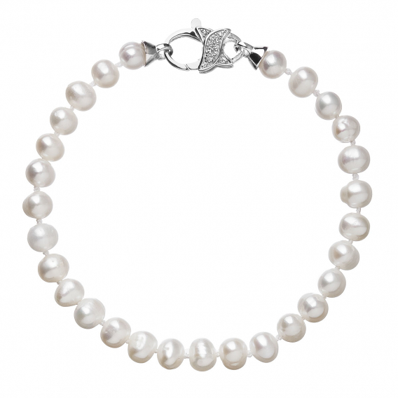 Obrázok pre Perlový náramok z pravých riečnych perál biely 23002.1